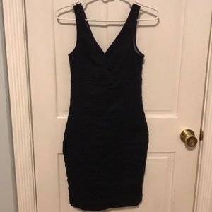 Express Crossover Front Denim Dress